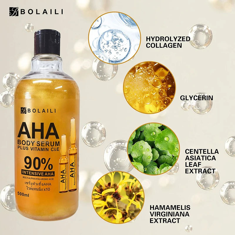 ALPHA acides hydroxy 24K or visage corps sérum vitamine C & E Essence raffermissant hydratant taches dissolvant blanchissant soins de la peau 500ml