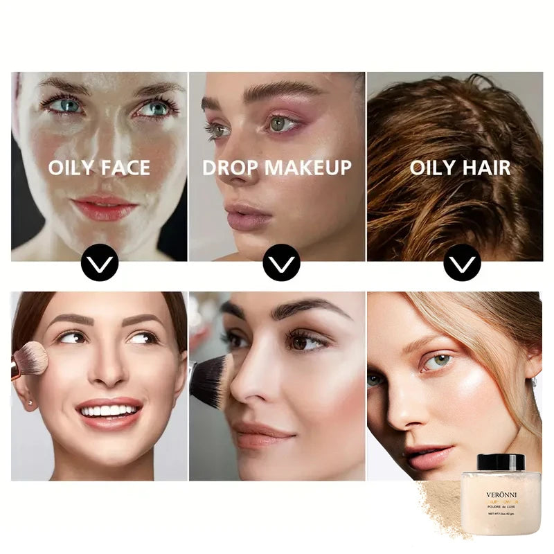 Kit de maquillage pour le visage, 3 pièces, comprend un fond de teint liquide à couverture complète de 15ml, primaire de maquillage hydratant et une poudre libre, résistant à la sueur