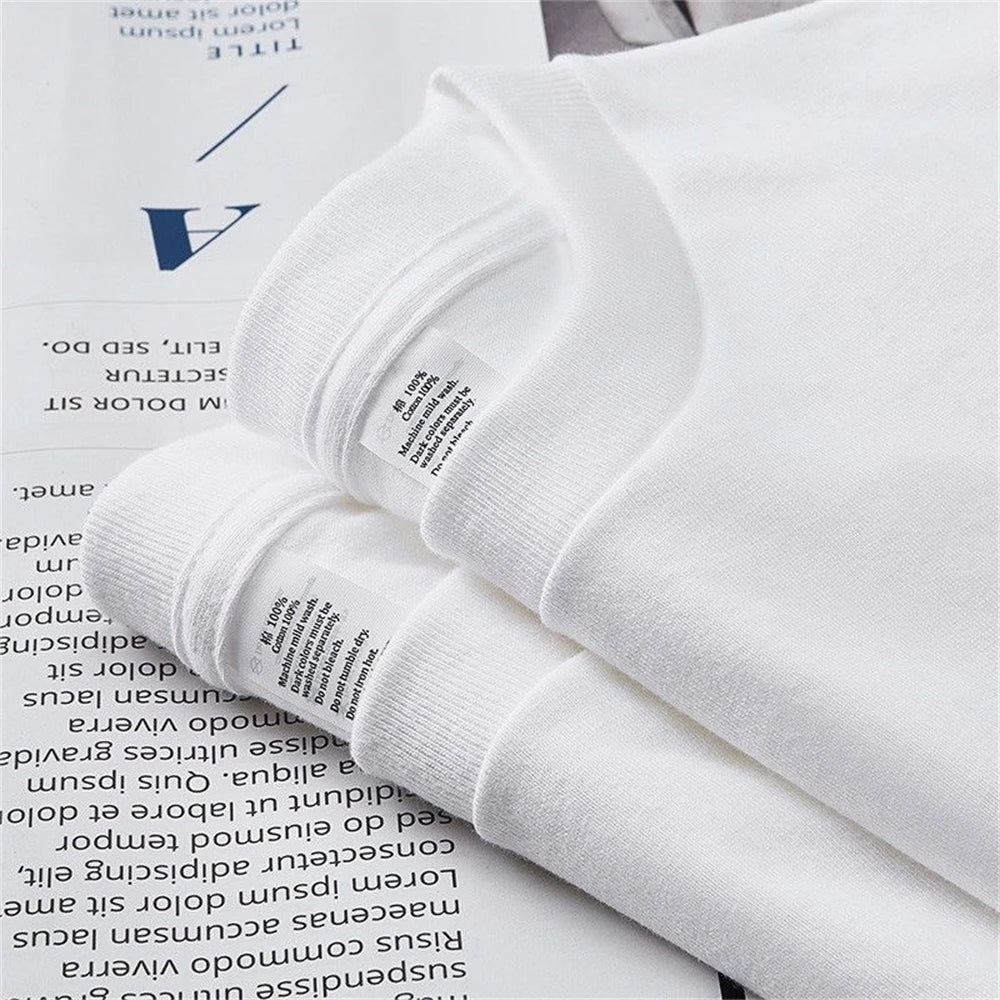 Pack 2 T-Shirts Coton 100% Homme Femme - Col Rond Respirant Blanc - Lencensa 