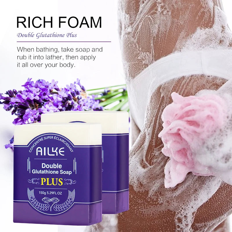 AILKE – ensemble de soins pour la peau blanchissant, éclaircissant, avec double glutathion, réduit les taches noires, foncées et blanches, pour tous les Types de peau