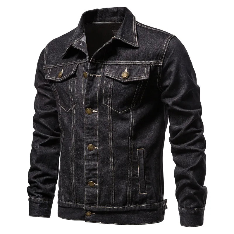 Veste Denim Premium Lencensa - Moto Vintage Coupe Ajustée - Qualité Exceptionnelle 2025