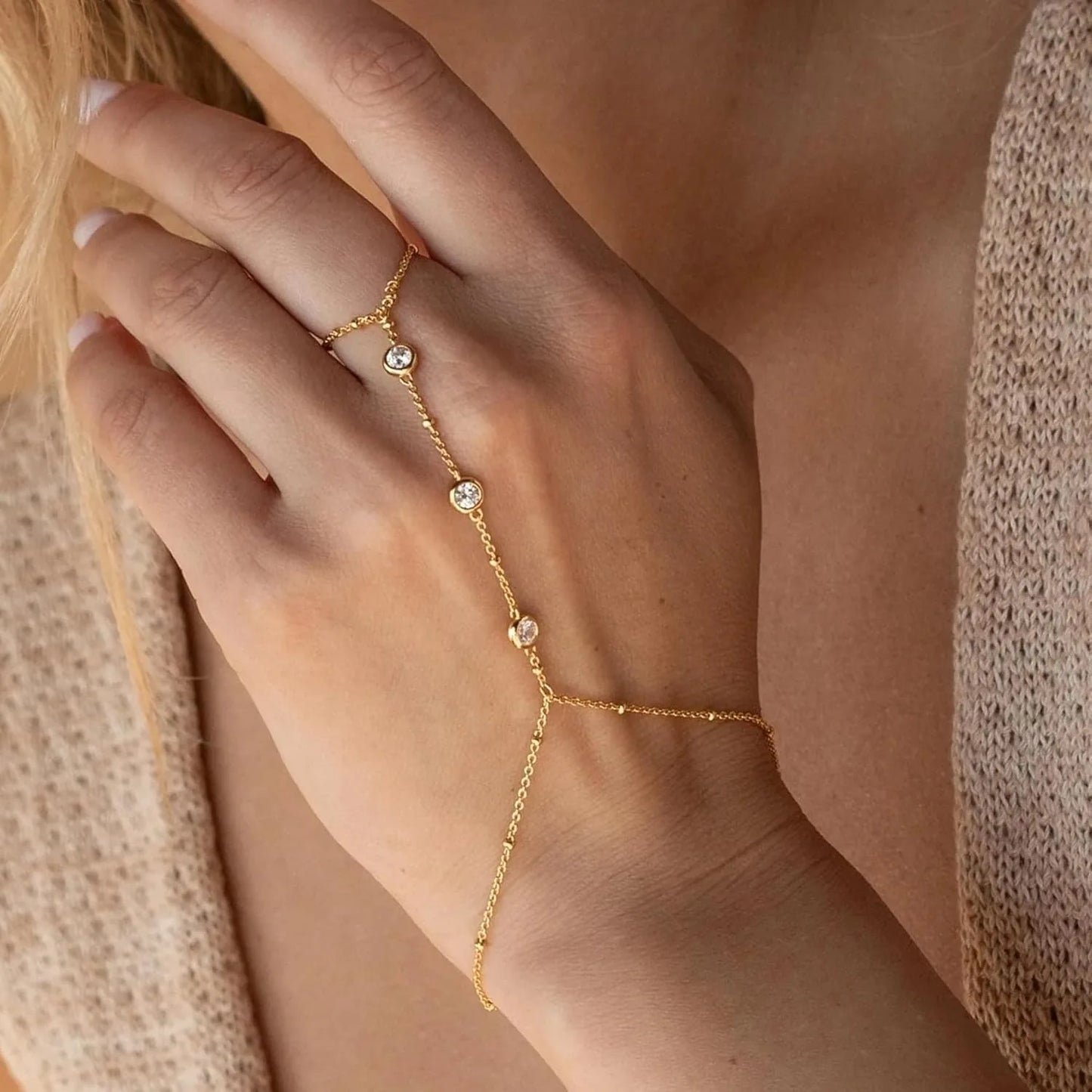 Chaîne à main en or pour femmes, Bracelets plaqués or pour femmes, Bracelets en argent, chaîne à main, bijoux en argent, cadeaux de noël pour femmes