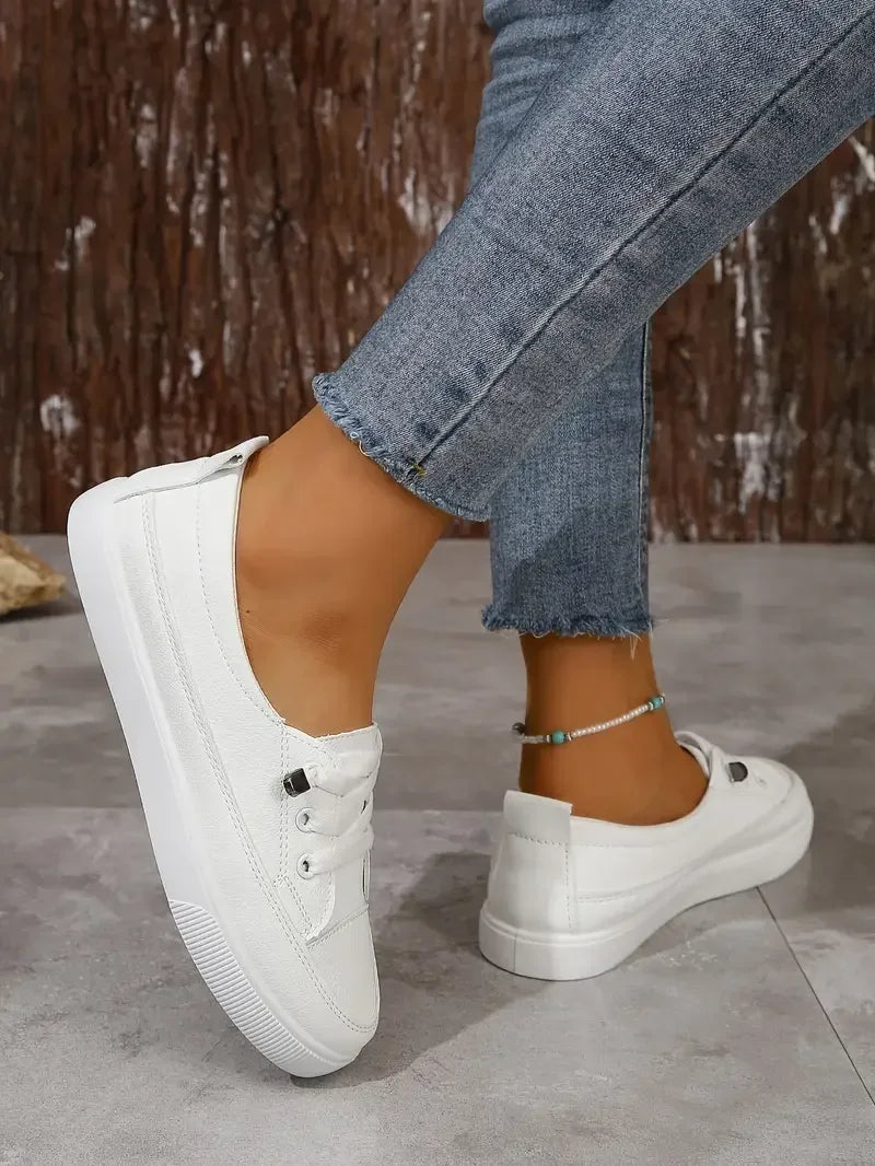 Baskets Femme en Maille Respirante - Chaussures Plates Décontractées
