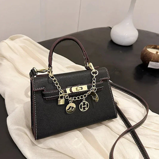 2025 sac fourre-tout à serrure tournante femmes sac à bandoulière minimaliste Style Kelly jour à nuit trajet voyage sac à bandoulière Euro Chic - Lencensa 