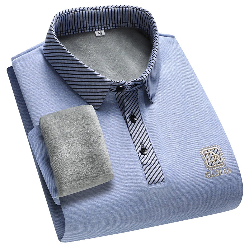 Pull d'hiver en polaire pour hommes, col Polo, coupe cintrée, élégant, marque de luxe, faux deux pièces, pulls tricotés - Lencensa 