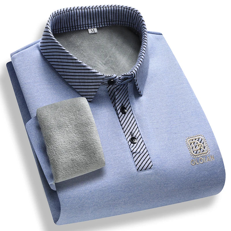 Pull d'hiver en polaire pour hommes, col Polo, coupe cintrée, élégant, marque de luxe, faux deux pièces, pulls tricotés - Lencensa 