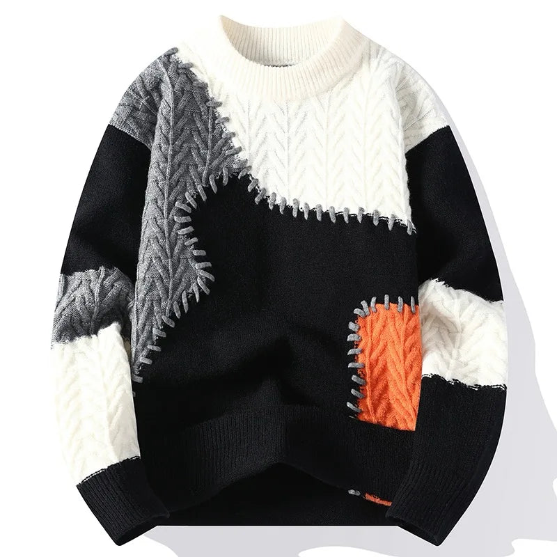 Pull Streetwear Premium Lencensa - Patchwork Harajuku Col Rond - Qualité Exceptionnelle Hiver - Lencensa 