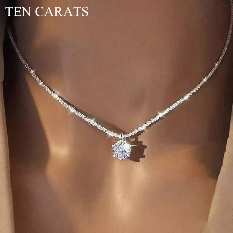 Collier Couronne Moissanite VVS1 - Argent Sterling 925 Certifié