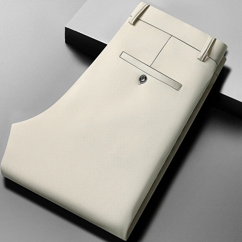 Pantalon Homme Été Extensible - Tissu Soyeux Sans Repassage - Lencensa 