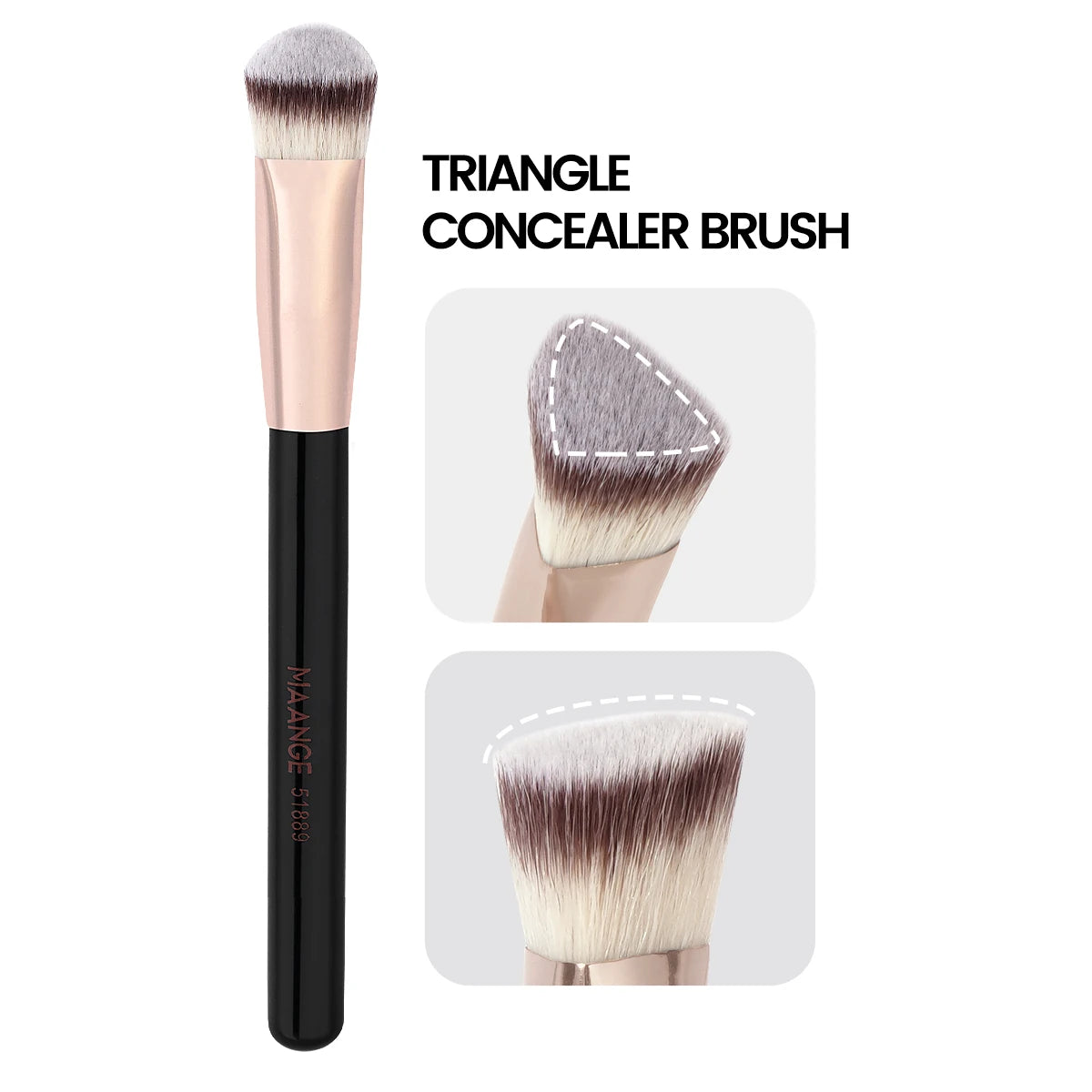 MAANGE 4 pièces ensemble de pinceaux de maquillage principaux pinceaux de fond de teint à dessus plat pinceau profilé coudé outil de maquillage pour le visage à poils denses pour la beauté - Lencensa 