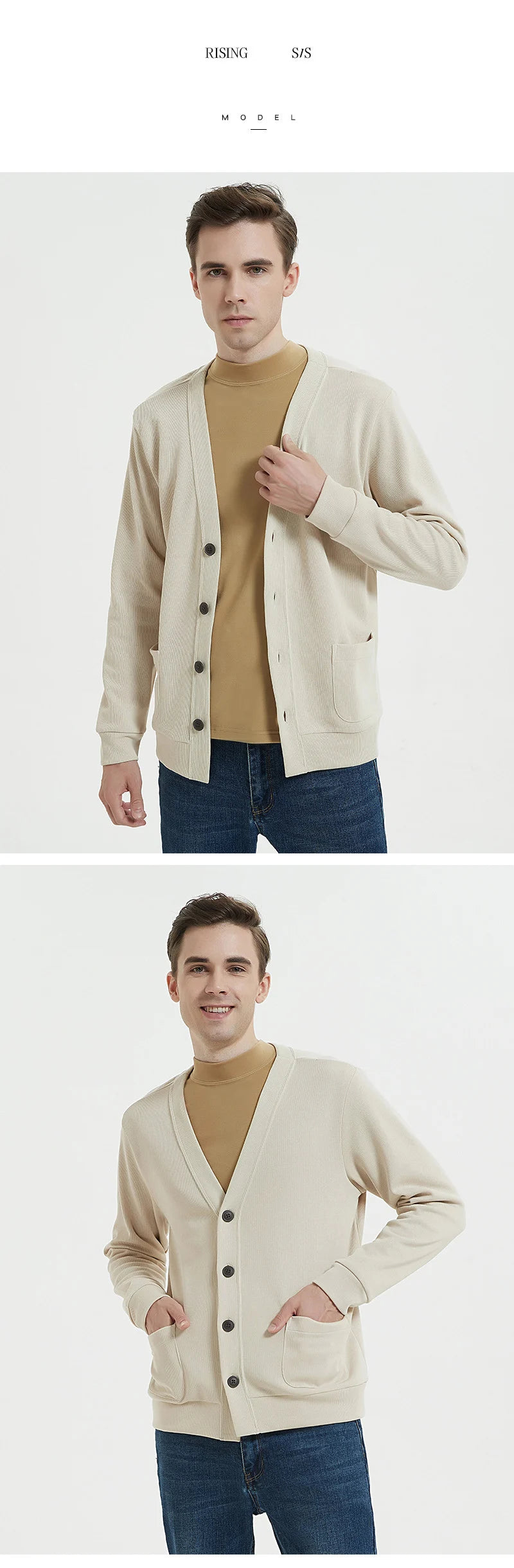 Cardigan Homme BROWON - Pull Col V 80% Coton Mode Coréenne - Lencensa 