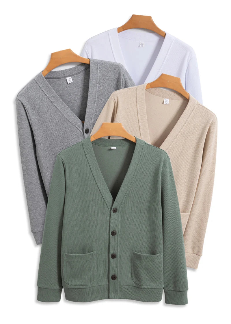 Cardigan Homme BROWON - Pull Col V 80% Coton Mode Coréenne - Lencensa 