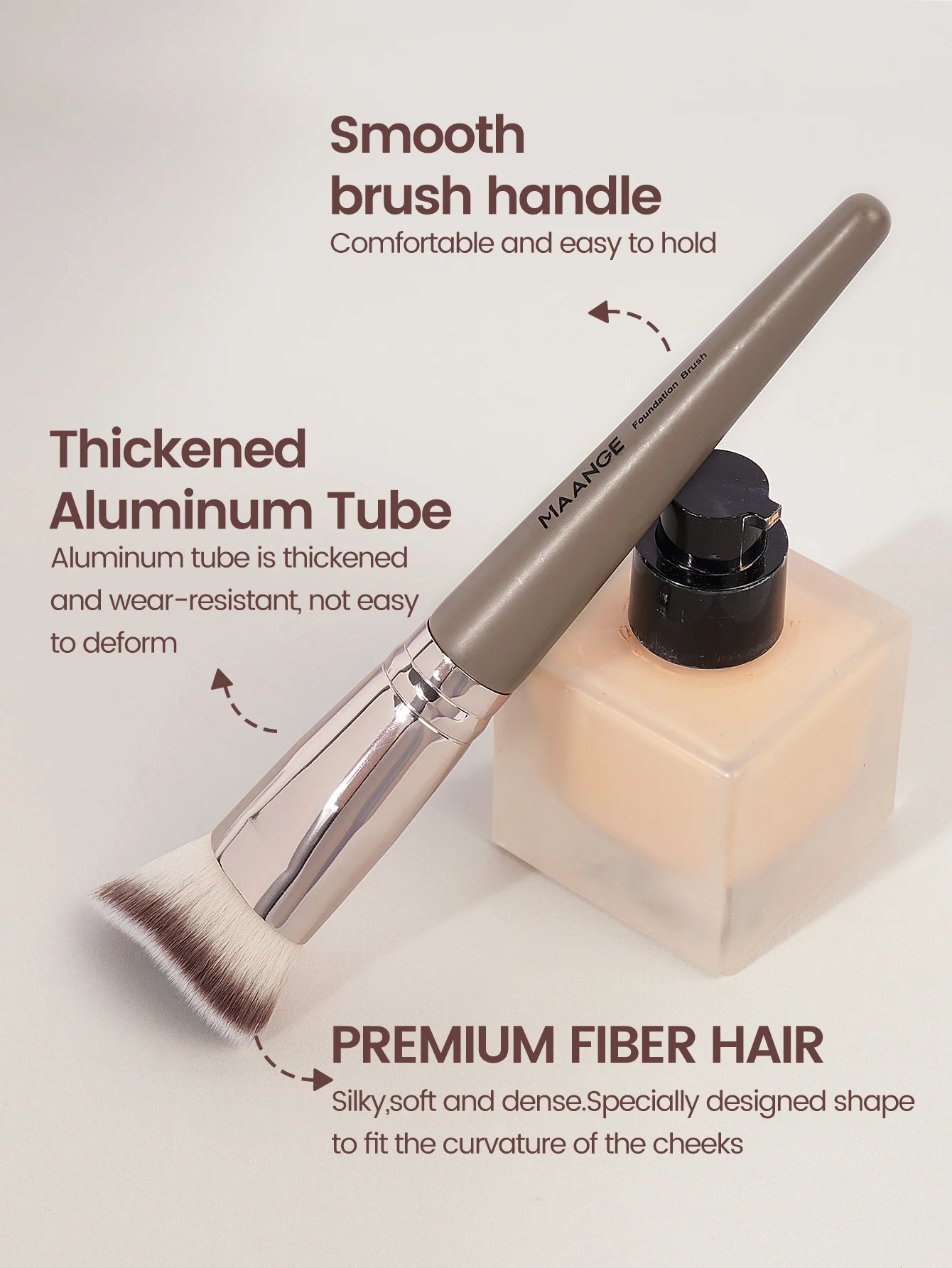 MAANGE-Pinceau de maquillage pour le visage, blush contour premium, parfait pour les joues, le front, la mâchoire, mélange antarctique, contour profond - Lencensa 