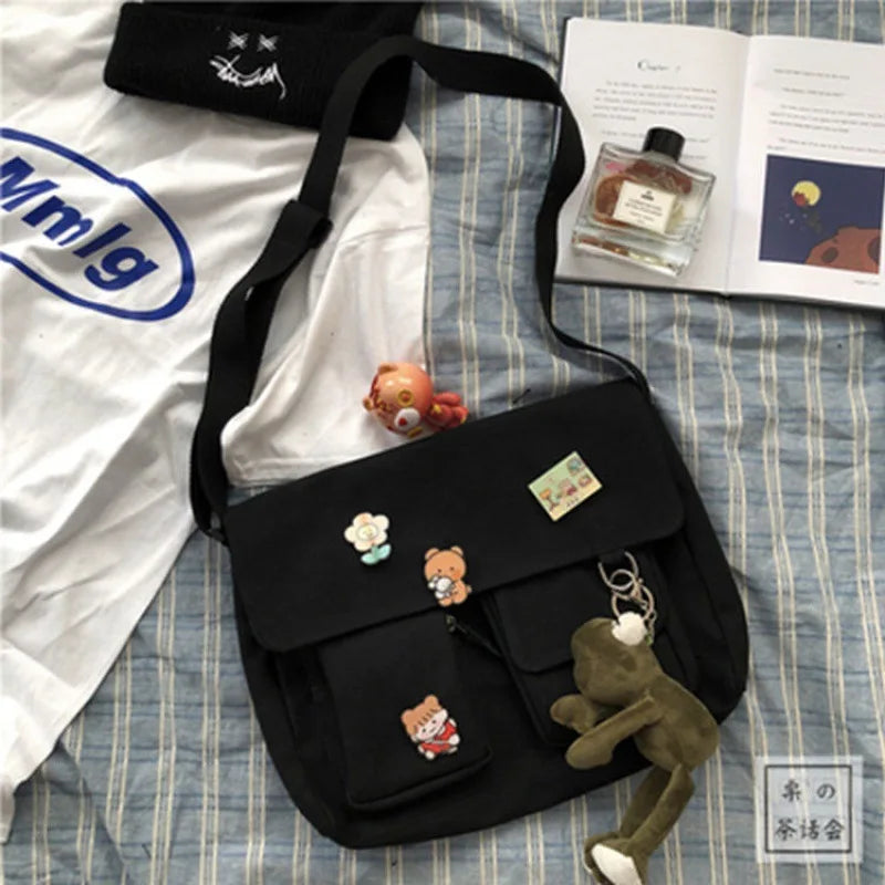 Sac à Main Femme FXZLLQ - Besace Toile Imprimée Bandoulière École - Lencensa 