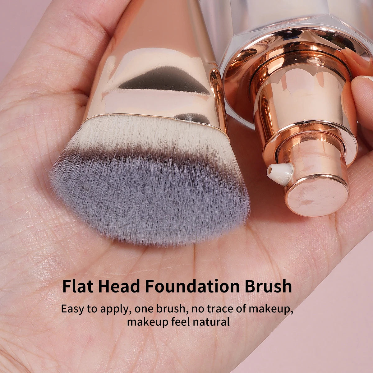 MAANGE 4 pièces ensemble de pinceaux de maquillage principaux pinceaux de fond de teint à dessus plat pinceau profilé coudé outil de maquillage pour le visage à poils denses pour la beauté - Lencensa 