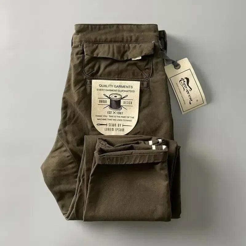 Pantalon Cargo Homme Coton - Style Américain Robuste Anti-Usure - Lencensa 