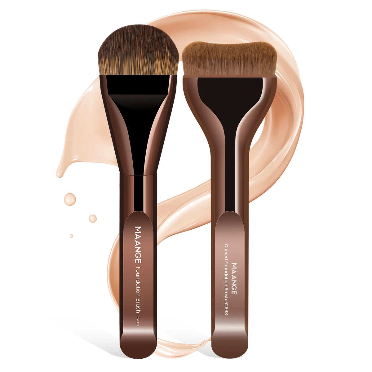 MAANGE – ensemble de pinceaux de maquillage pour fond de teint, 2 pièces, brosse pour masque supérieur Ultra fin pour crème liquide, mélange de cosmétiques, outil de beauté, cadeau Premium