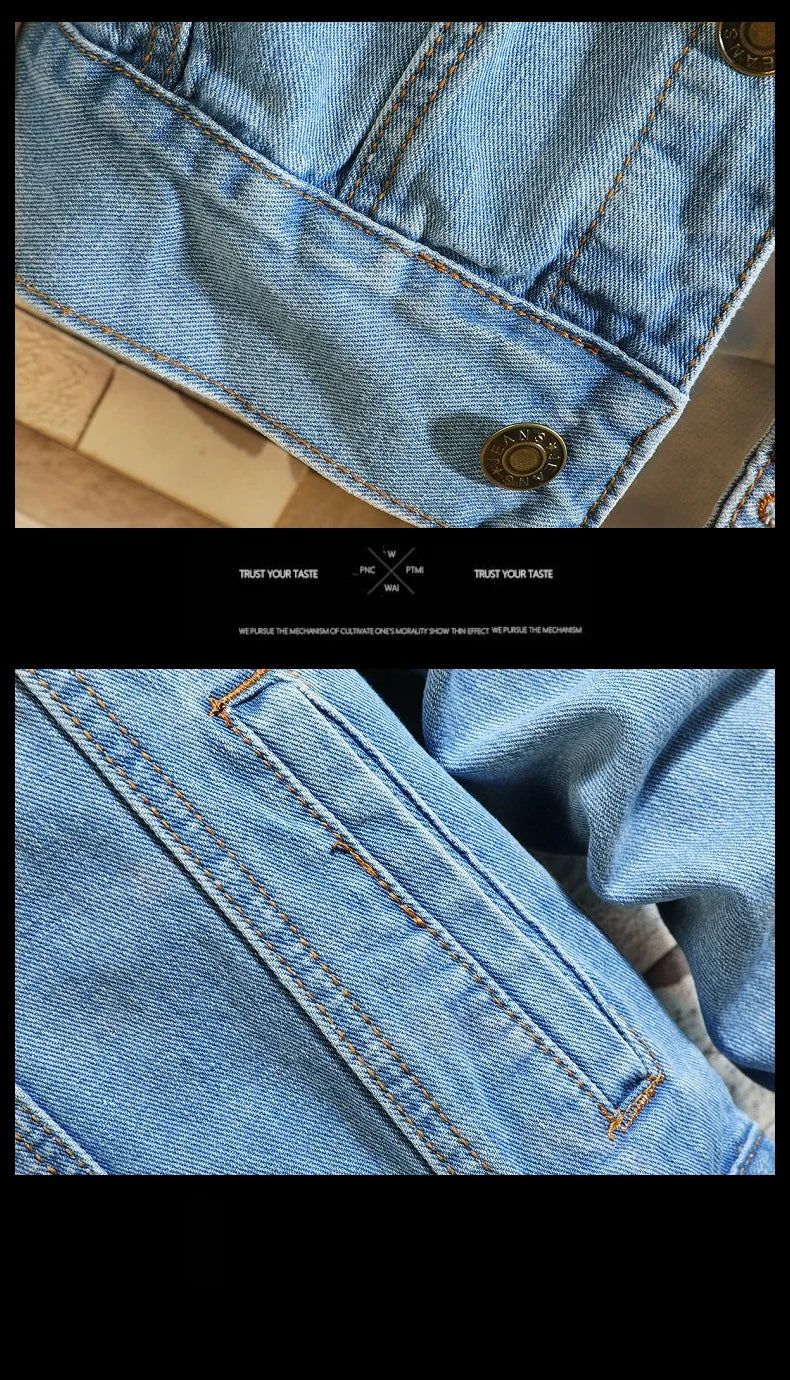 Veste Denim Premium Lencensa - Moto Vintage Coupe Ajustée - Qualité Exceptionnelle 2025