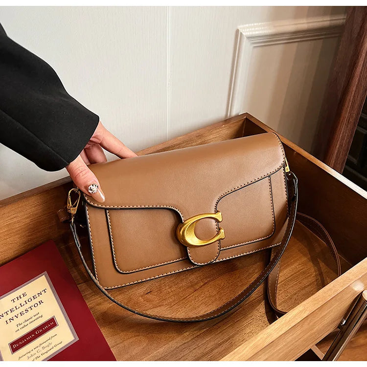 Luxe - Grade 2025 Sac à bandoulière carré exclusif pour femme - Solide - Couleur esthétique, Niche - Style Design et quotidien, élégant - Lencensa 