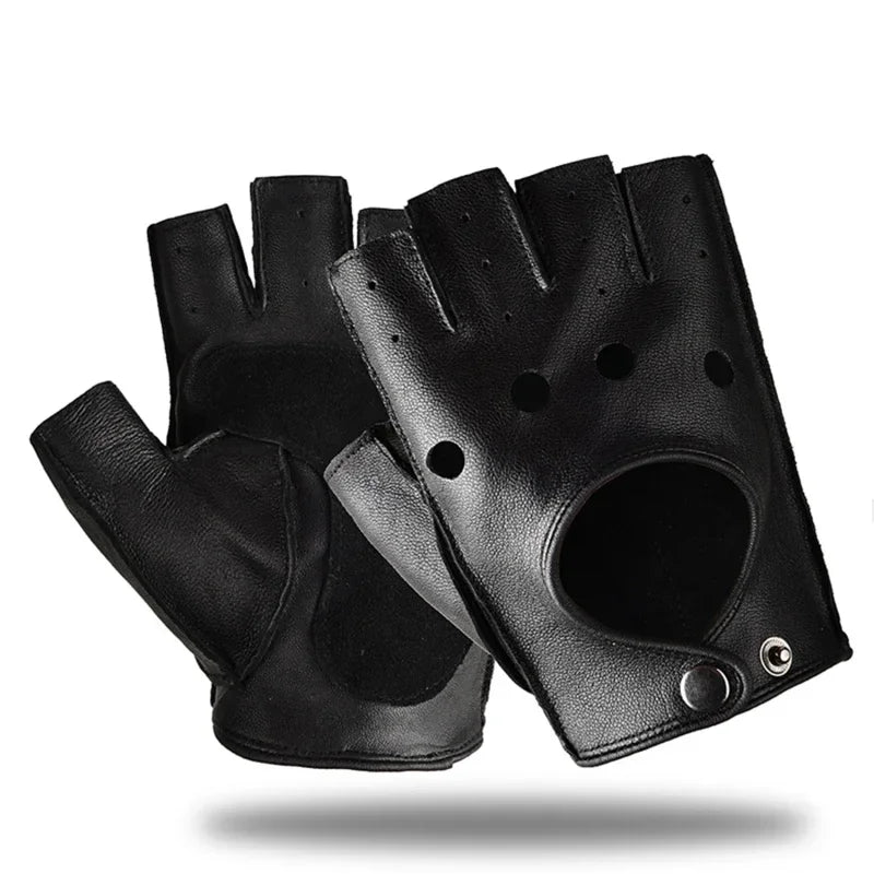 Gants en cuir PU pour hommes, mitaines, conduite, fitness, moto, cyclisme, peau de chèvre