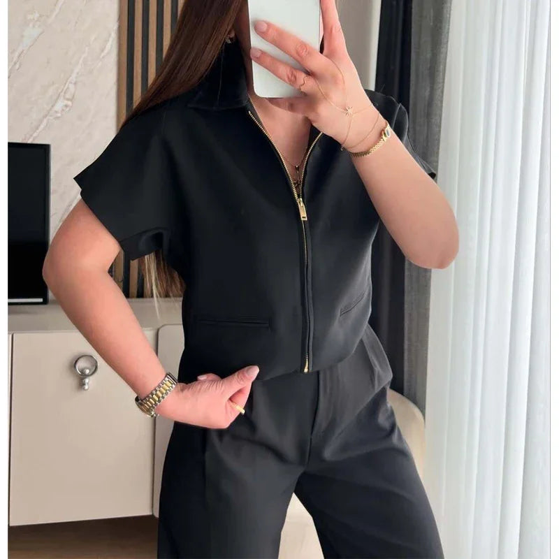 Veste Courte Premium Lencensa Femme - Blazer Été Haute Qualité Manches Courtes