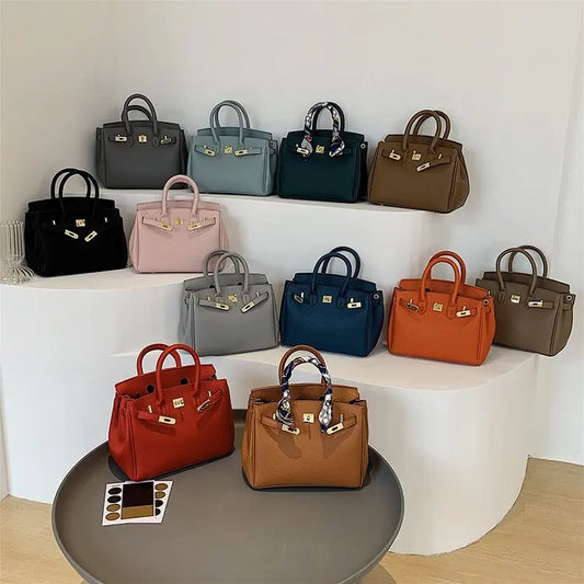Sac Birkin imprimé écharpe 2025 pour femmes, sac à main à bandoulière en relief à ailes, fourre-tout de luxe à poignée supérieure avec serrure, sac à bandoulière élégant