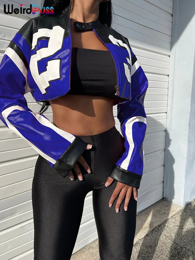 Veste Varsity Femme en Cuir - Blouson Streetwear Automne