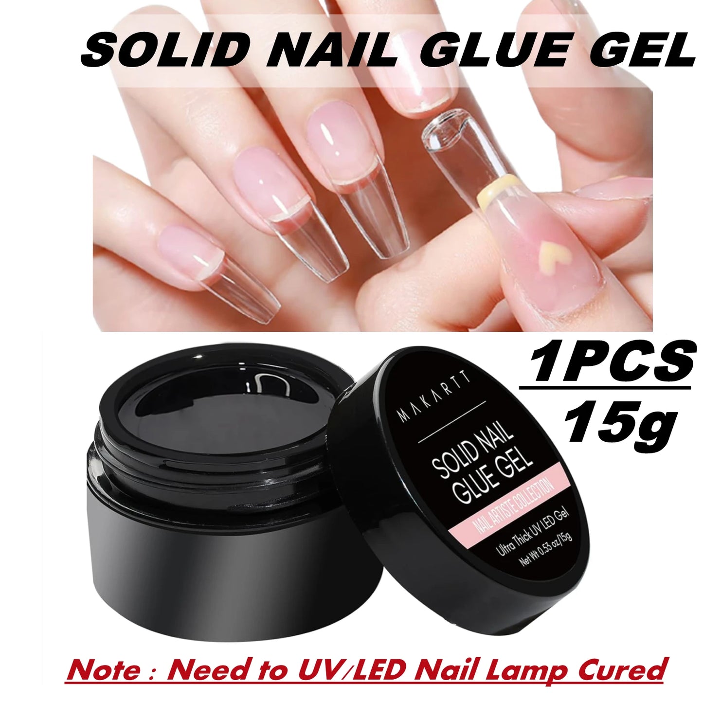 Makartt Dissolvant de colle et de colle à ongles super fort, déboucheur de colle rapide |   Facile retrait avec un applicateur compte-gouttes pour presse sur les ongles