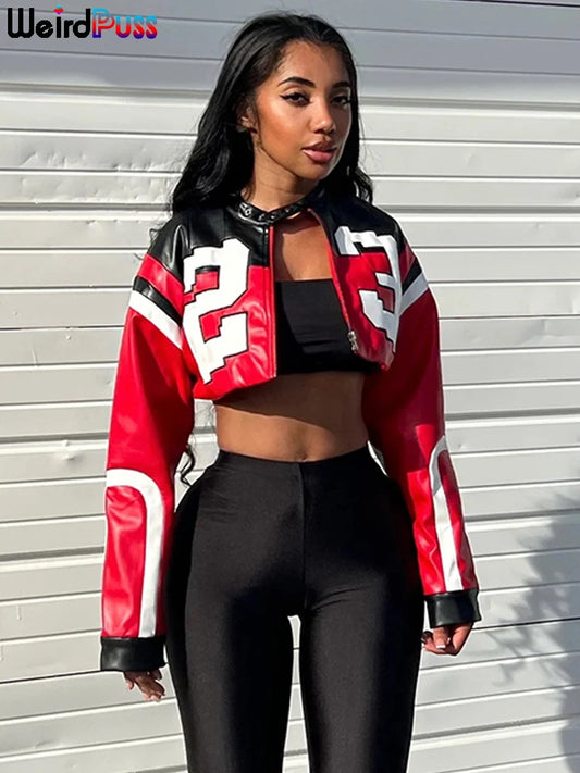 Veste Varsity Femme en Cuir - Blouson Streetwear Automne