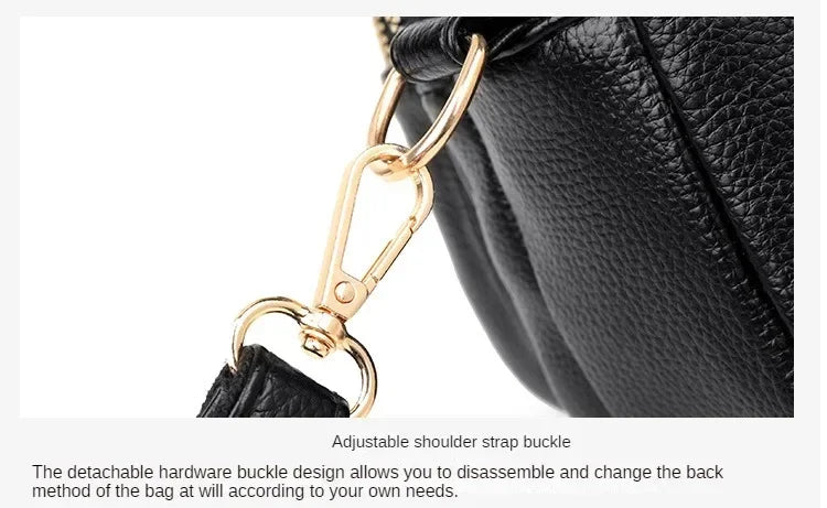 Sac à main en cuir souple pour femme, multi-poches, résistant à l'usure, haute qualité, sac messager initié, luxe, mode