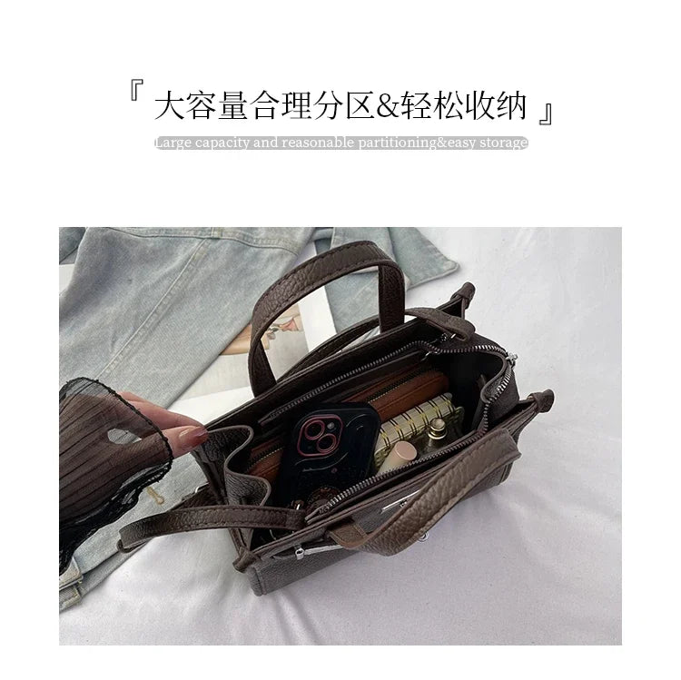 Sac messager élégant pour femme – Sac fourre-tout en cuir de marque de luxe avec sangle réglable