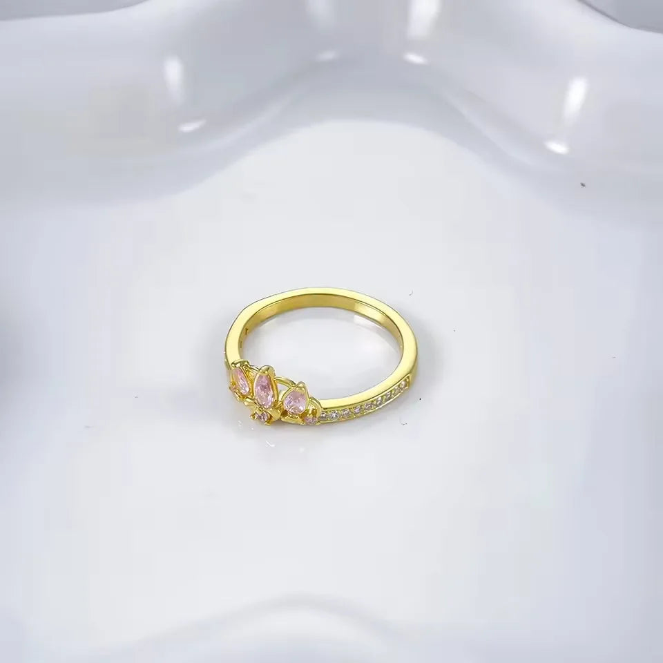 Bague en argent plaqué or 18 carats pour femmes, en forme de cœur, en Zircon, bijoux fins, cadeaux d'anniversaire, de saint-valentin, 925