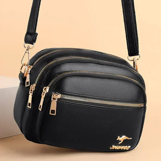 Sac à main en cuir souple pour femme, multi-poches, résistant à l'usure, haute qualité, sac messager initié, luxe, mode