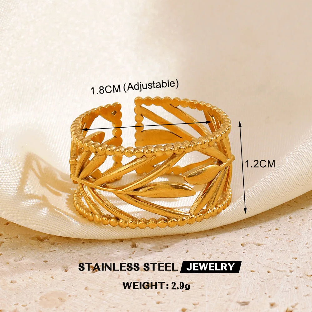 Bague en forme de cœur en acier inoxydable pour femmes, couleur or, anneau creux en métal, Bijoux étanches, cadeau pour petite amie