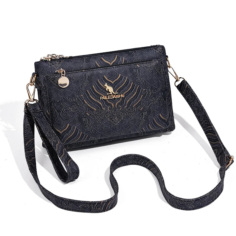 Sac à Main en Cuir de Luxe pour Femme, Sacoche de Marque Authentique, de Styliste, à Bandoulière, Multicouche, 03 Utilisation