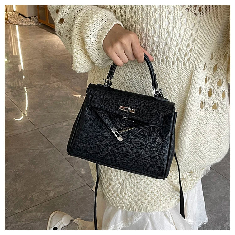 Sac messager en cuir classique pour femmes, sac à bandoulière, fourre-tout de marque de luxe, célèbre styliste populaire élégant - Lencensa 