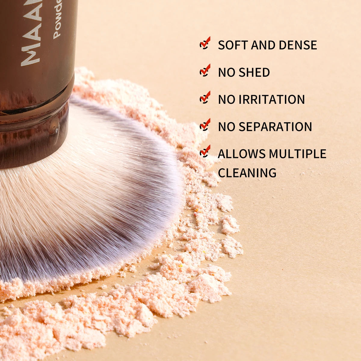 MAANGE 2 pièces pinceau de maquillage de fond de teint rétractable pinceau Kabuki plat/Angle pour poudre Blush bronzant correcteur outils de maquillage portables - Lencensa 