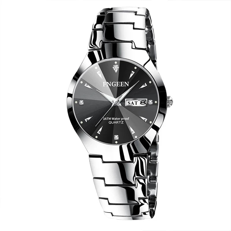 FNGEEN-Montre à Quartz de Luxe en Acier Inoxydable pour Homme et Femme, Montre-Bracelet Étanche pour Couple, Amoureux, 2023, 5808