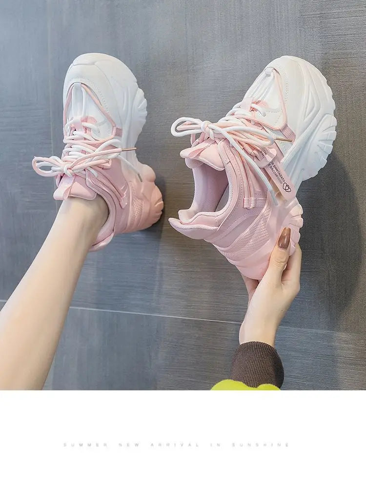 Baskets Femme Plateforme - Chaussures Décontractées Printemps