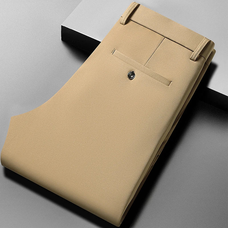 Pantalon Homme Été Extensible - Tissu Soyeux Sans Repassage - Lencensa 