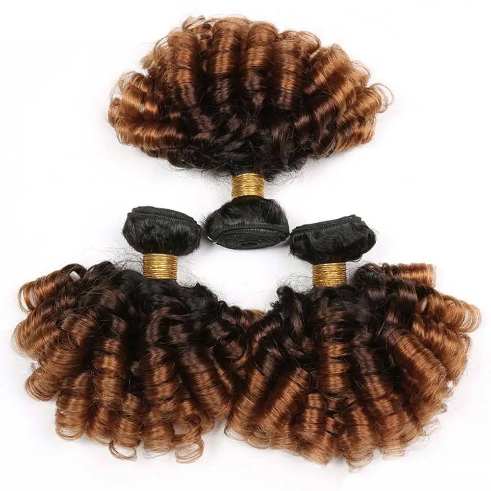 Ombre paquets brésiliens 1b/4/30 cheveux humains rebondissant bouclés paquets courts bouclés cheveux humains vague 3 paquets