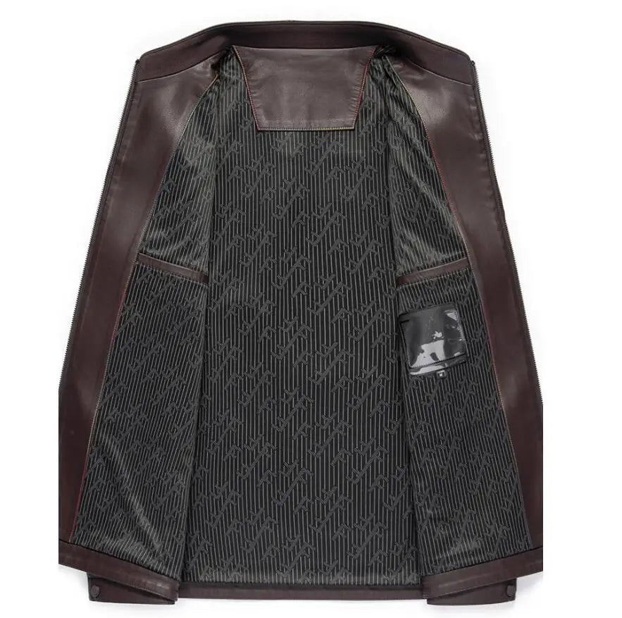 Veste Cuir Véritable Premium Lencensa - Col Montant Mode Jeune - Qualité Exceptionnelle
