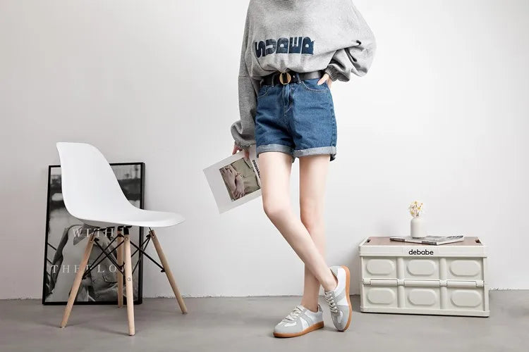 Baskets Femme en Cuir Véritable - Chaussures Décontractées Printemps 2025