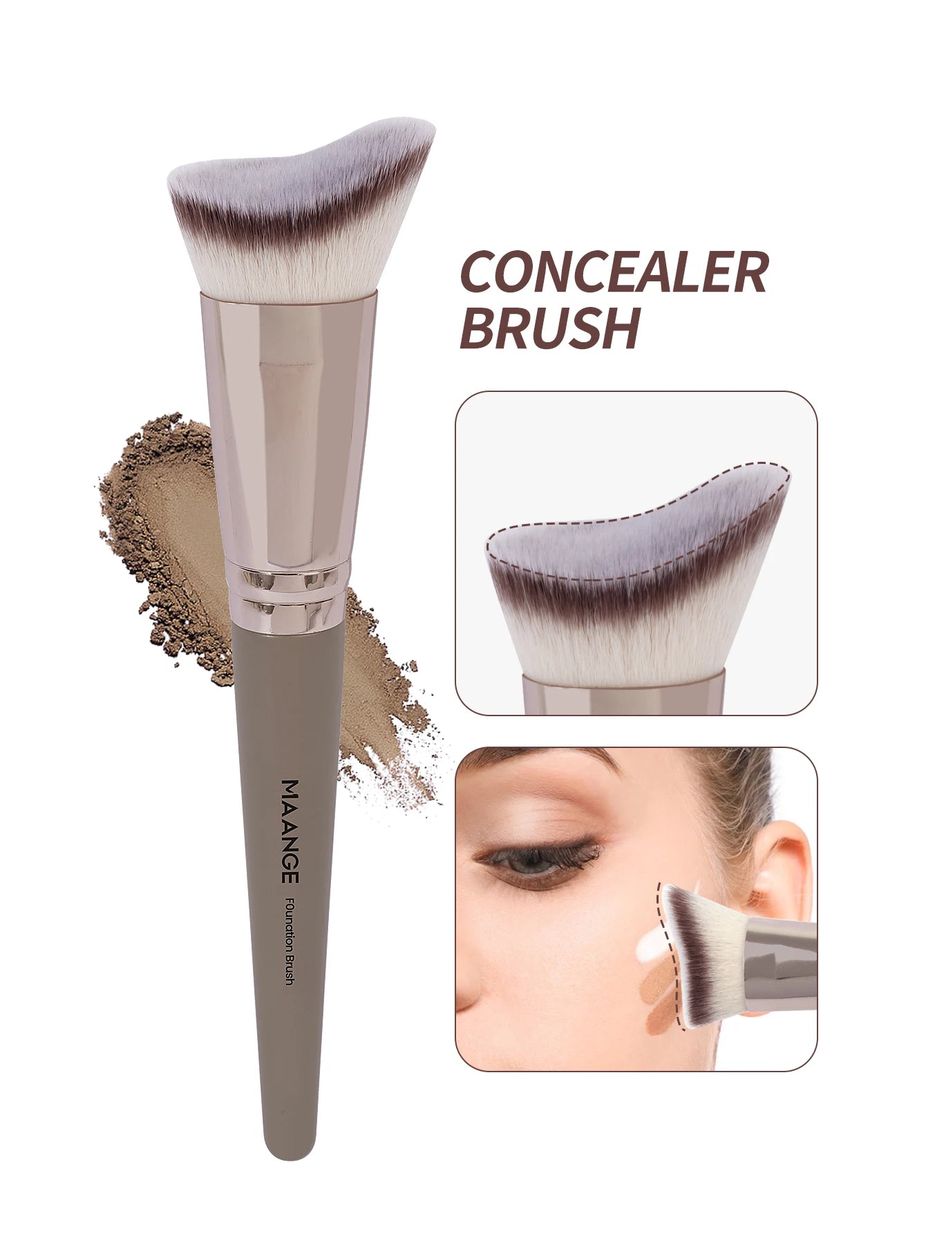 MAANGE-Pinceau de maquillage pour le visage, blush contour premium, parfait pour les joues, le front, la mâchoire, mélange antarctique, contour profond - Lencensa 