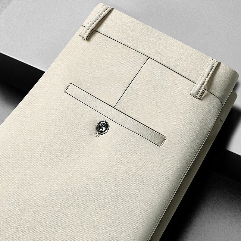 Pantalon Homme Été Extensible - Tissu Soyeux Sans Repassage - Lencensa 