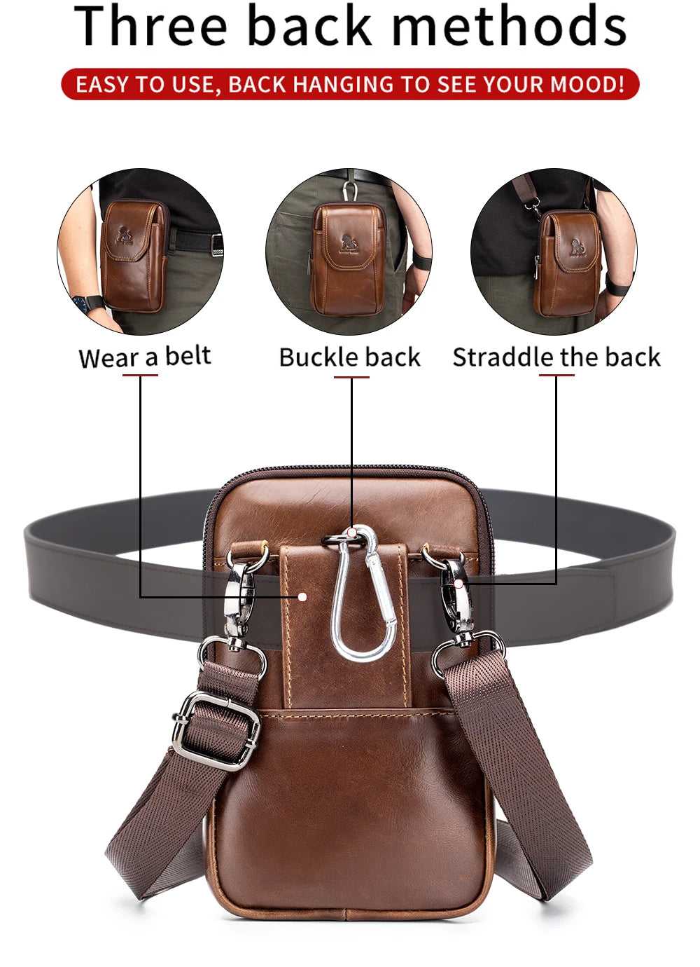 Pochette Ceinture Premium Lencensa - Accessoire Multifonction Cuir - Qualité Exceptionnelle