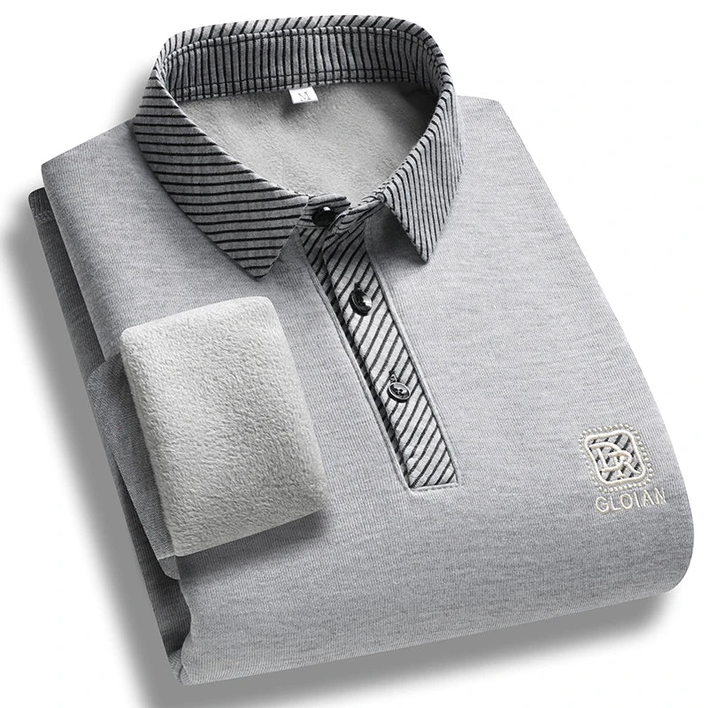 Pull d'hiver en polaire pour hommes, col Polo, coupe cintrée, élégant, marque de luxe, faux deux pièces, pulls tricotés - Lencensa 