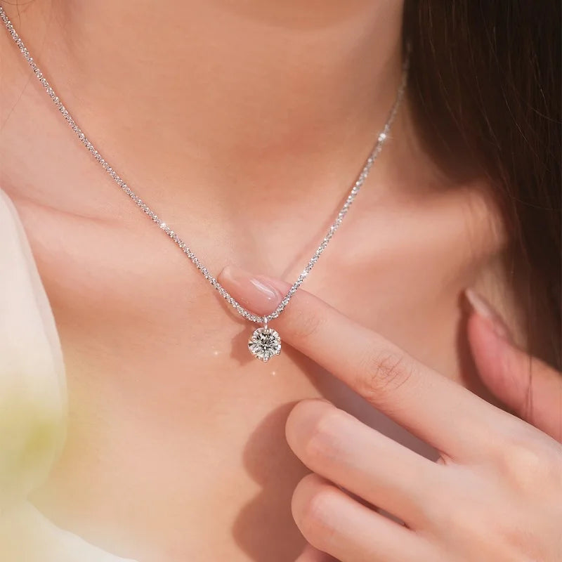 Collier Couronne Moissanite VVS1 - Argent Sterling 925 Certifié