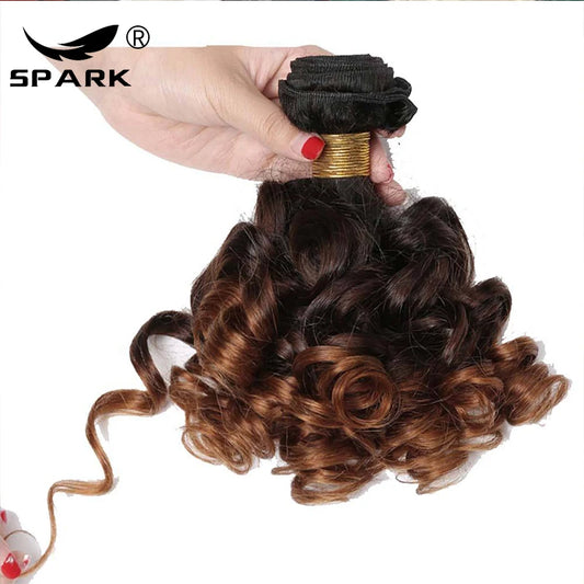 Ombre paquets brésiliens 1b/4/30 cheveux humains rebondissant bouclés paquets courts bouclés cheveux humains vague 3 paquets