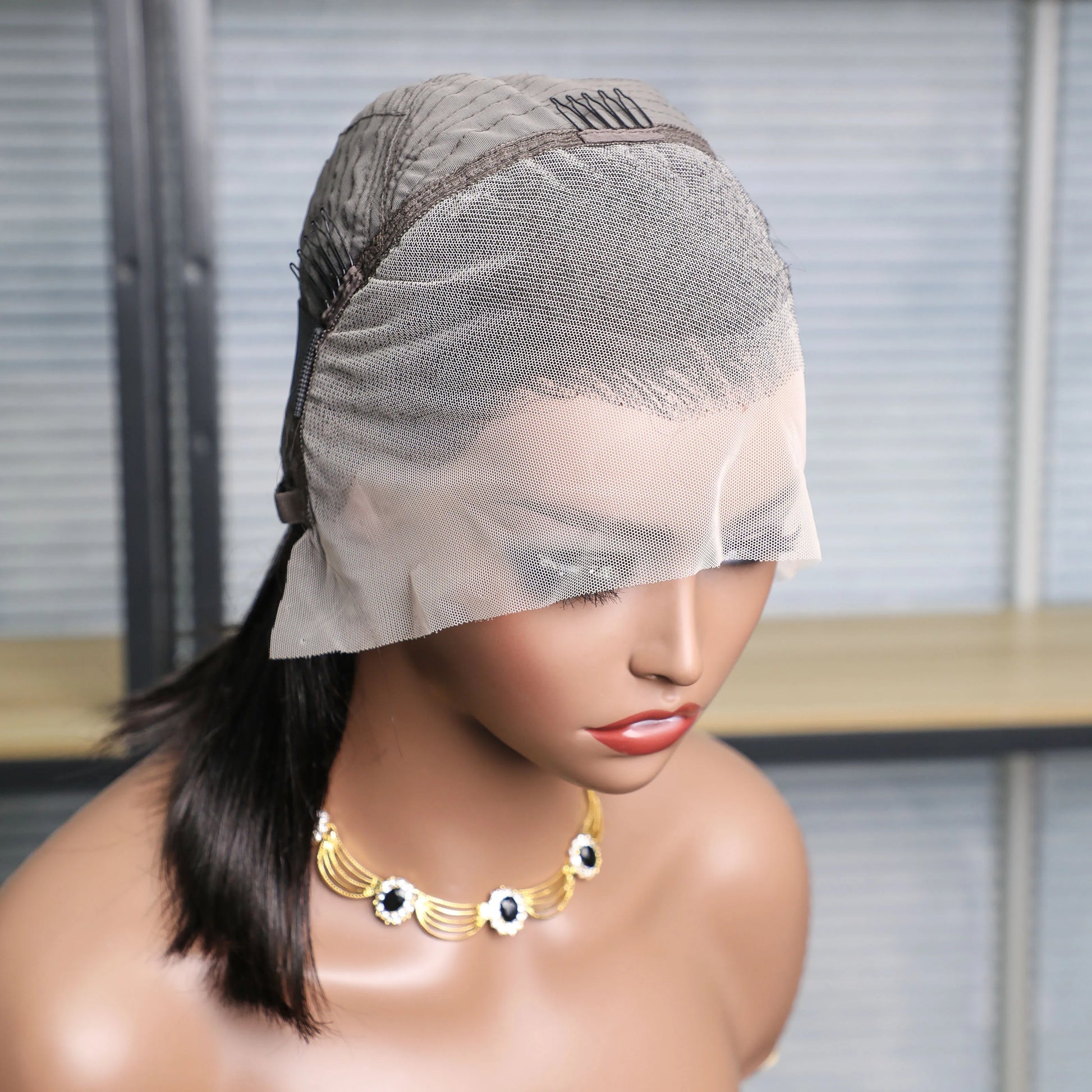 10-16 pouces courte droite Bob perruque droite brésilienne 100% cheveux humains Bobo 13x4 dentelle frontale perruque Bobo moyen cheveux raides - Lencensa 